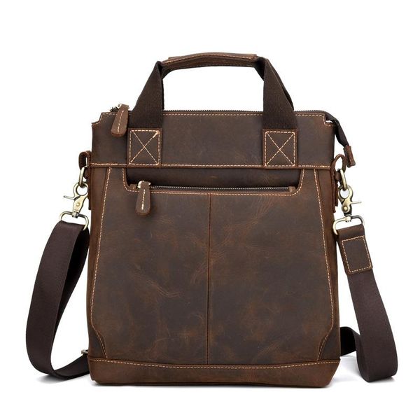 

briefcases crazy horse leather male briefcase famous design retro business handbag shoulder messenger bag totes