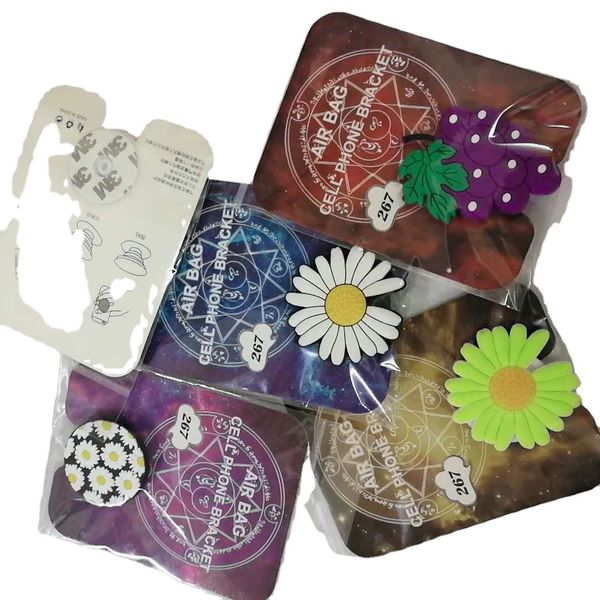 

creative cute cartoon airbag cell phone bracket eco-friendly silicone support flexible plastic holder wholesale stent