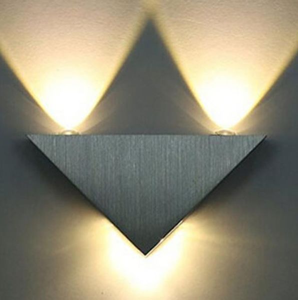 

ki3w aluminum triangle led wall lamp ac85-265v high power led modern home lighting indoor and outdoor decoration light