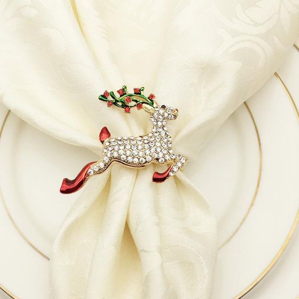 

6pcs metal colored elk christmas napkin ring wedding banquet l table supplies1