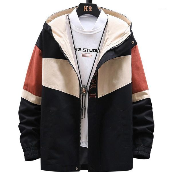 

men patchwork streetwear bomber jackets 2020 autumn mens korean fashions windbreaker harajuku hip hop jackets coats1, Black;brown