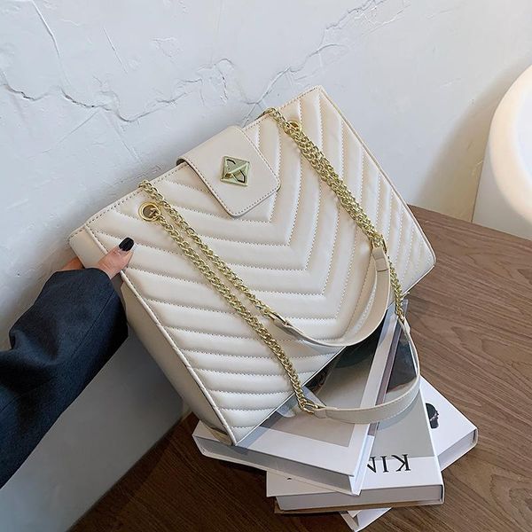 

large lattice tote bag for women designer pu leather handbag ladies white high capacity shoulder bags shopper sac