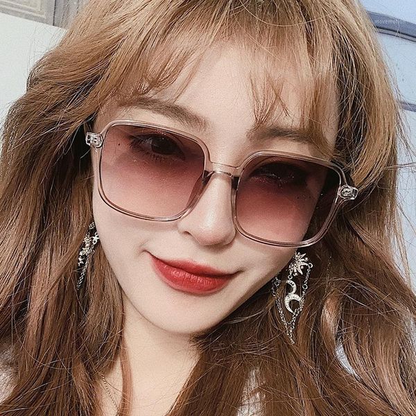 

Luxury Square Sunglasses Female Designer Brand Retro Frame Alloy Big Vintage Sunglasses Gradient Male Oculos Feminino1, White;black