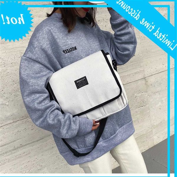 

origin canvas women's single shoulder korean leisure student college wind messenger bag