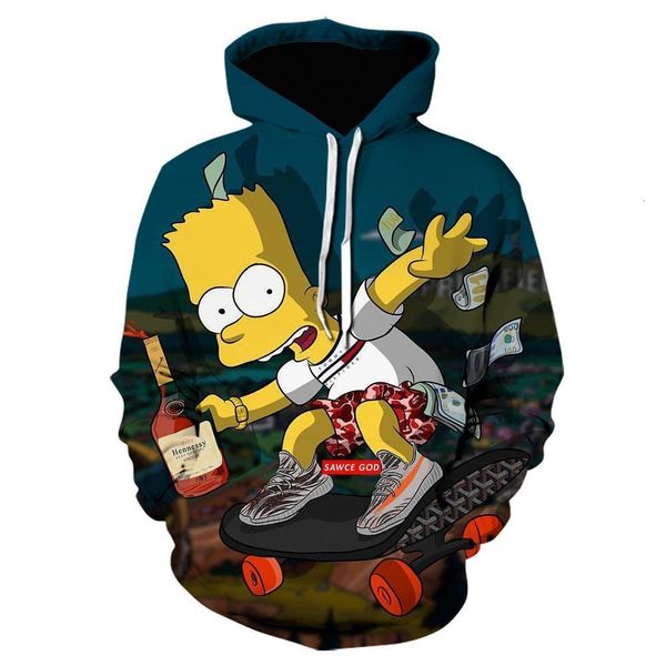 

strange things 3d printed hoodies cartoon simpsons hoodie anime pullover casual cool sweatshirts comfort jacket s-5xl, Black