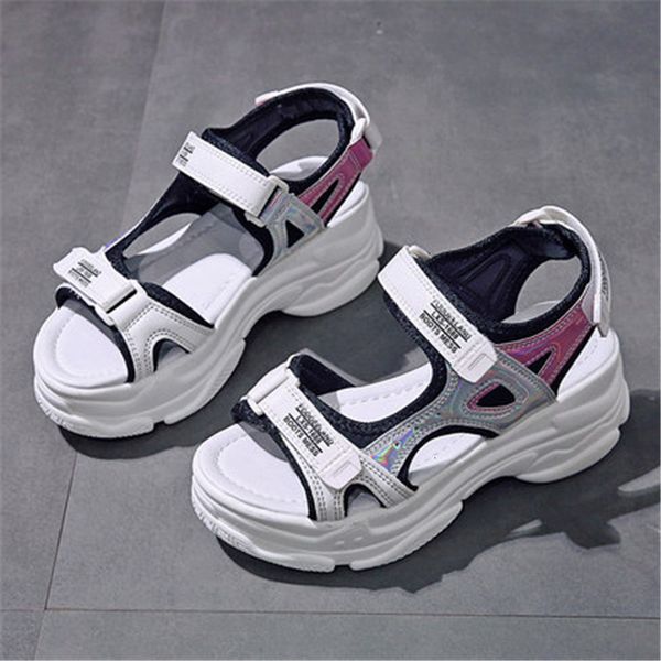 

2021 new comfortable 6cm women's sports summer leopard print girl chunky beach sandal sandals alias mujer d2cq, Black