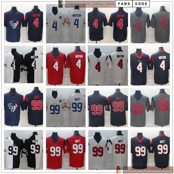 

men women youth 4 deshaun watson jerseys kids sewn 99 jj j.j. watt jerseys blue grey gray red black white tow color retro, Black;red