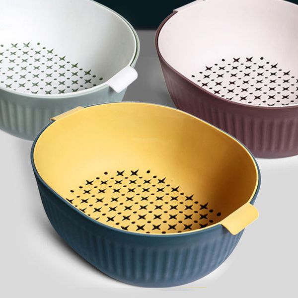 

net red fruit tray living room plastic double layer dish, household kitchen basin drain basket handicraft