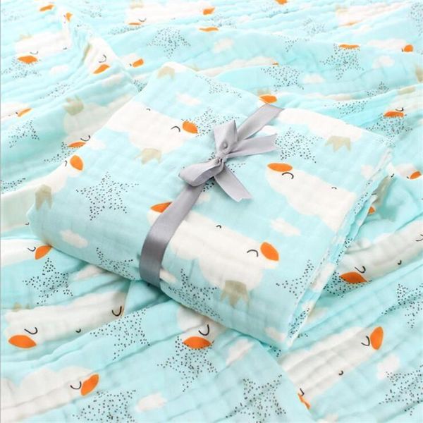 

6 layers cotton muslin blanket baby swaddle wrap soft baby summer blanket stroller cover bath towel receiving1