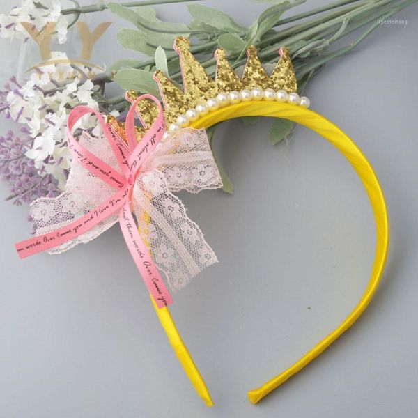 

yyxuan crown hairband handmade colorful lace hair holder cute girls kids bow hair accessories1, Slivery;white