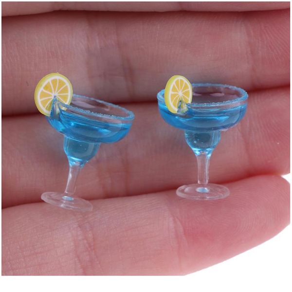 

mini 2pcs resin cocktail cup simulation drink glass model toy doll house decoration scale 1/12 dollhouse miniature acc wmtxyu