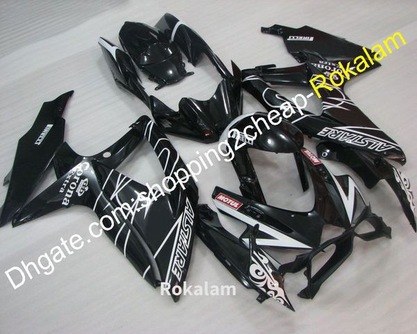 Para Suzuki GSXR600 GSXR750 08 09 10 GSX R600 R750 K8 2008 2009 2010 ABS Preto Motocicleta Jogo de Aftermarket Kit (moldagem por injeção)