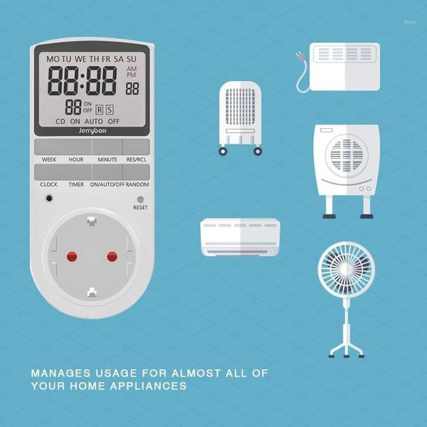 

timers digital display electronic timer switch 12/24 hour changeable adapter home outlet programmable timing socket eu/uk/au/us1