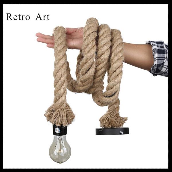 

single hanging ceiling pendant lamp droplight handcrafted rope pendant lamp