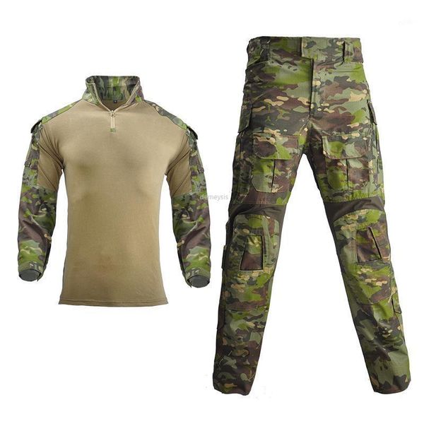 

hunting sets tactical camouflage uniform training shirts cargo pants suit paintball clothing with elbow knee pads1, Camo