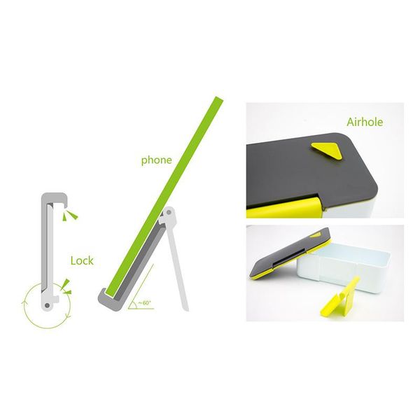 

baispo microwavable lunch box 650ml phone stand bento box portable food container lunchbox for kids picnic office workers school bbymsq