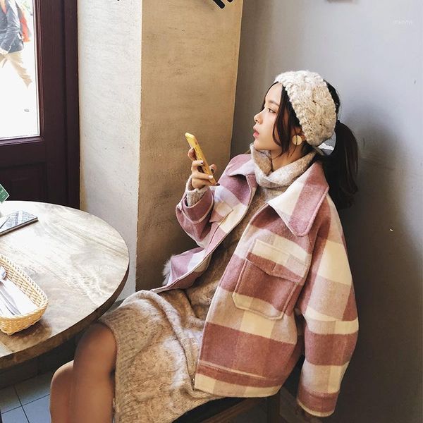 

mishow woolen coat female 2018 autumn winter new coat women long sleeve jacket casual plaid short overcoat mx18d95251, Black