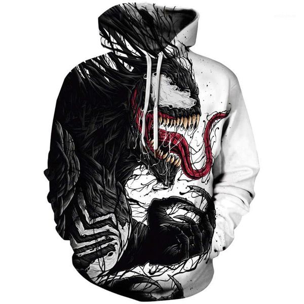 

2020 autumn new 3d digital printing sweatshirts men's tide hooded couple jacket hob-021, Black