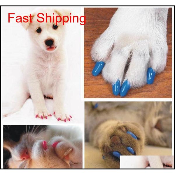 

100pcs/lot colorful soft pet cats kitten paw claws control nail caps cover size xs-xxl w qylpwy toys2010