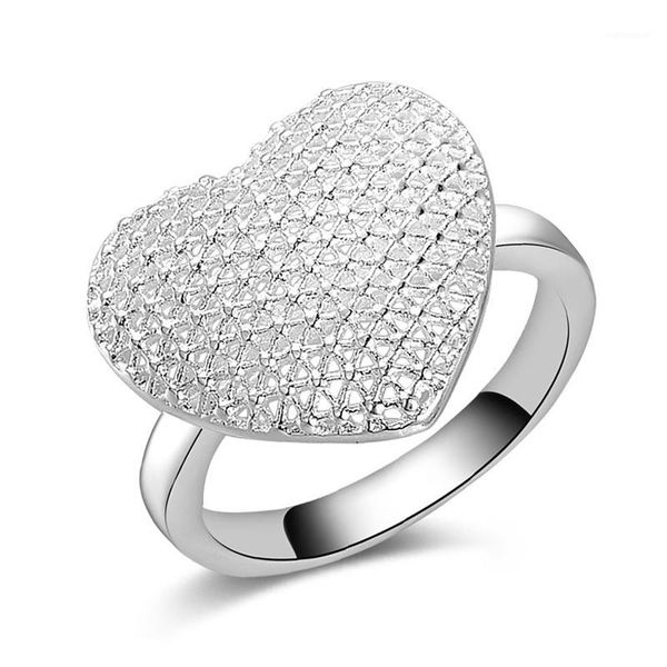 

Popular Silver Female Ring Classic Temperament Female Simple Fashion Heart-shaped Hand Jewelry Give Gifts1, Slivery;golden