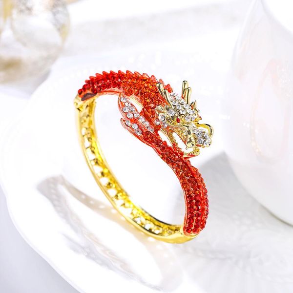 

tuliper роскошные браслеты для женщин pulseras дракон животных браслет золотой кристалл горный хрусталь ювелирные изделия индийский femme mu, Black