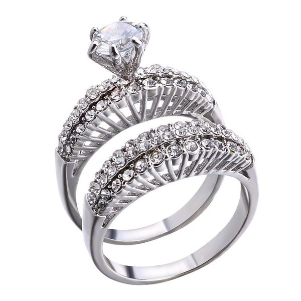 

wedding rings design women fashion couple ring marriage proposal essential zircon party jewelry valentine's day gift for, Slivery;golden