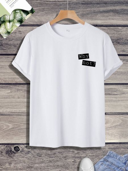 

men slogan graphic tee 74oo#, White;black
