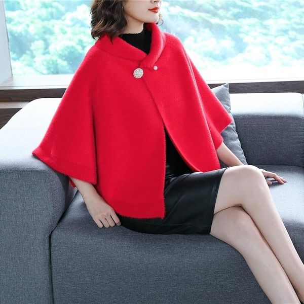 

women's jackets thick vogue vintage coats women vetement femme winter 2021 outfit imitated mink wool coat elegant clothes 5091, Black;brown