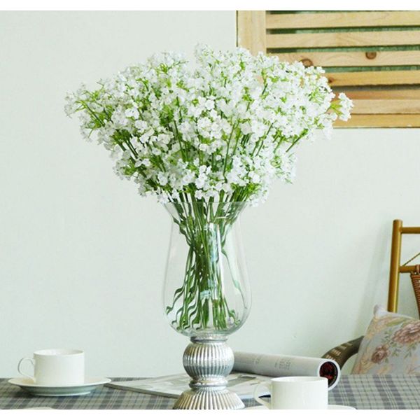 

3pcs lot baby birthday party breath gypsophila wedding decoration white silk real touch artificial flowers for home decor a12050 f wmtwgo