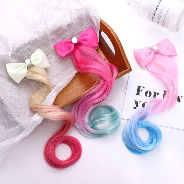 

yuxic cute bow wig kids hairclips snow glitter stars girls hair pins fashion children headwear party hair accessories children wmtdmw, Slivery;white
