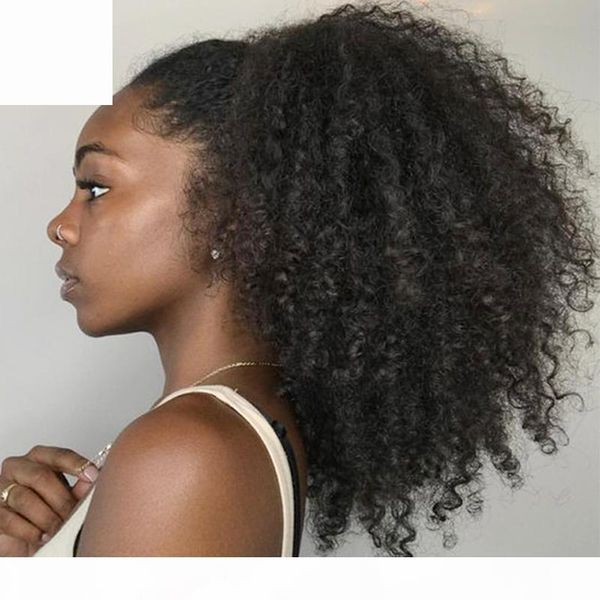 

kinky curly full lace afro wigs glueless mongolian virgin hair pre plucked afro kinky curly human hair wig for african american women, Black;brown