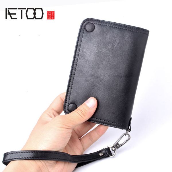 

hbp aetoo chao new hand-wiping color multi-card leather wallet, Red;black