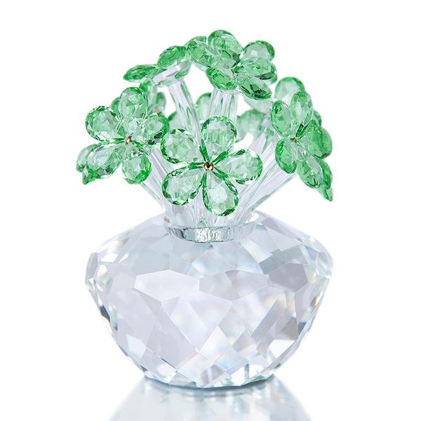 

h&d xmas gift crystal forget-me-not flower figurines glass ornament paperweight miniature collectible table decor wedding favors