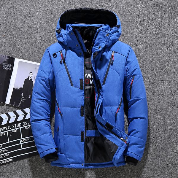 

winter down coat men white duck down parkas jacket mens thick warm snow parka jacket overcoat windbreaker warm parkas streetwear q1215, Black