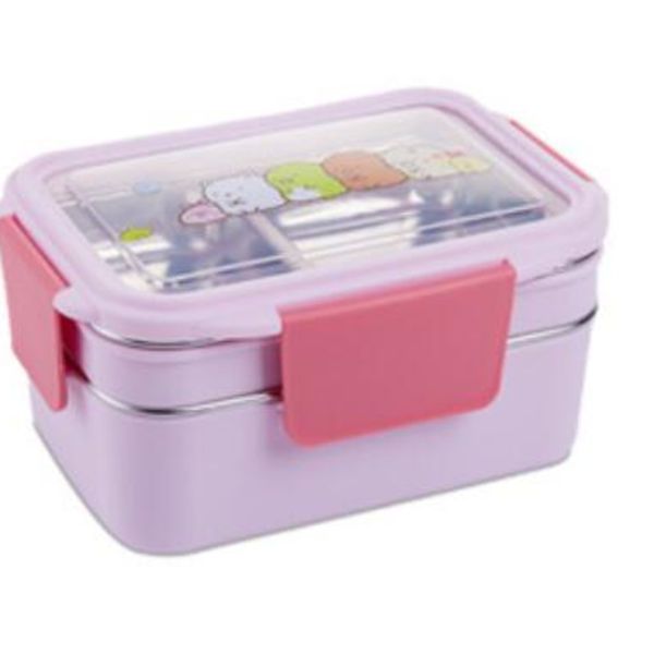 

japanese style stainless steel portable child leak-proof bento for work kids lunch box school food container c0125