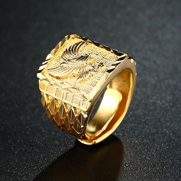 

ring punk rock luxury eagle men gold s color resizeable to 7-11 finger never fade, Silver