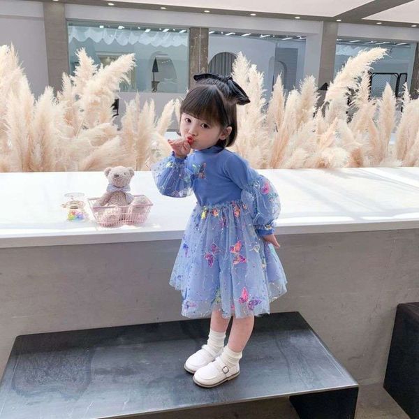

sve new long bubble autumn 2020 princs butterfly sequin mh drs cotton girls' skirt q32j, Red;yellow