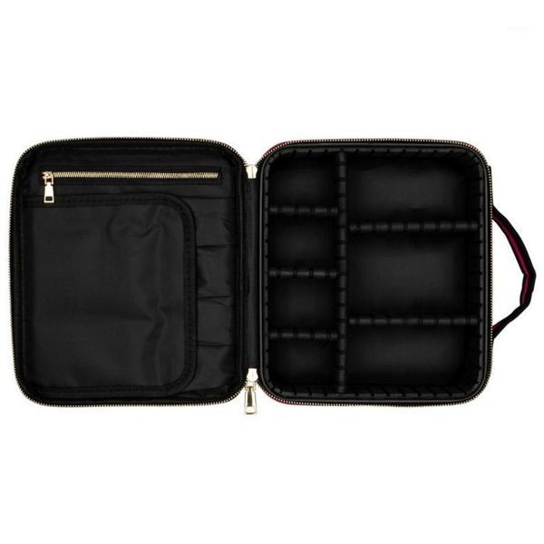 

[us-w]professional high-capacity multilayer portable travel makeup bag strap rose red 1908132091