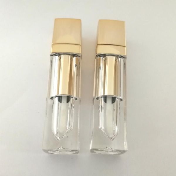

luxury gold square clear lip gloss tube empty lip gloss tubes lipgloss refillable bottles cosmetic packaging container