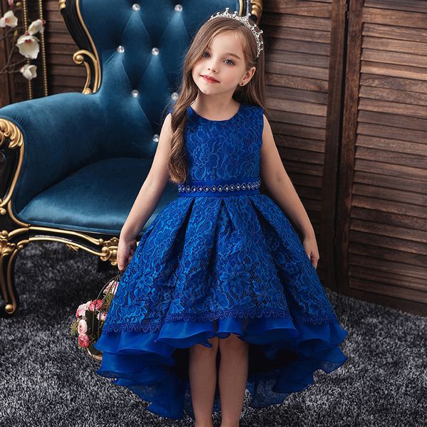 

wholesale kids girls dress elegant princess children party dresses wedding gown kid dresses for daughter birthday vestido wear, Red;yellow