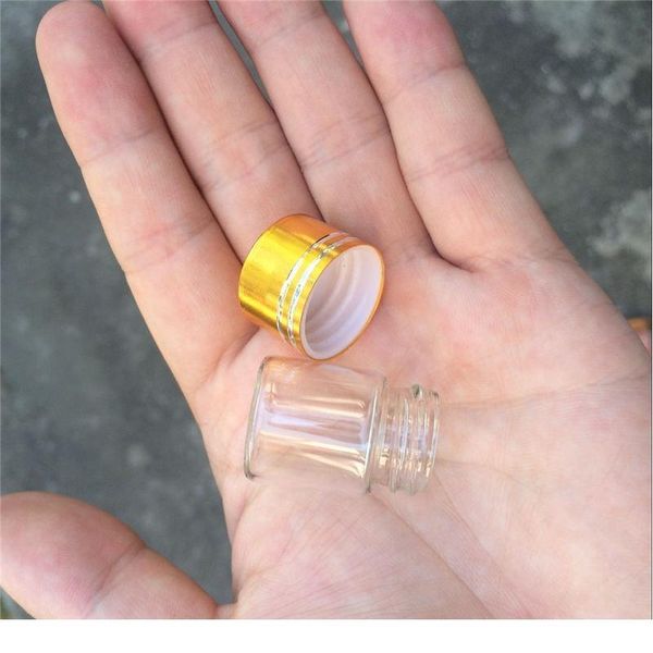 

5ml glass bottles aluminium cap golden lid empty transparent clear liquid gift container wishing bottles ja bbypth