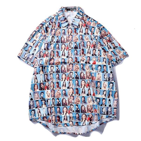 

мужчины свободные повседневные рубашки мужчины улица с коротким рукавом летняя мода пляж мужской шаблон мода новая рубашка, White;black