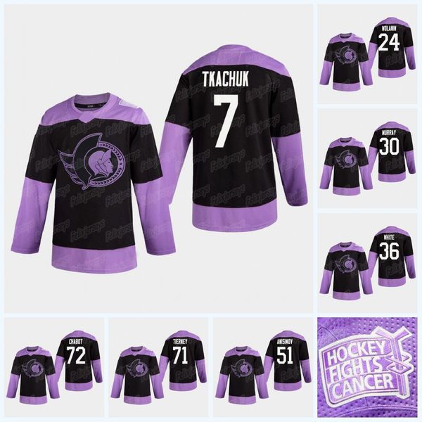 

women brady tkachuk 2020 fights cancer hockey jerseys ottawa senators bobby ryan nikita zaitsev chris tierney thomas chabot mark borowiecki, Black;red