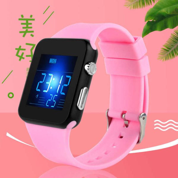 

boy student female fashion electronic watch middle school student digital luminous multifunctional children's electronic waterproof wat, Slivery;brown