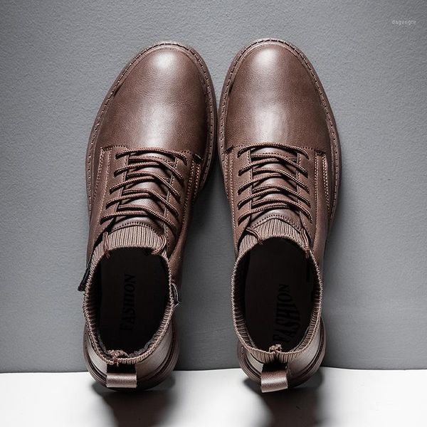 

boots hommes chaussures 2021 handmade safety shoes winter men fashion wedding vintage motorcycle zapatos1, Black