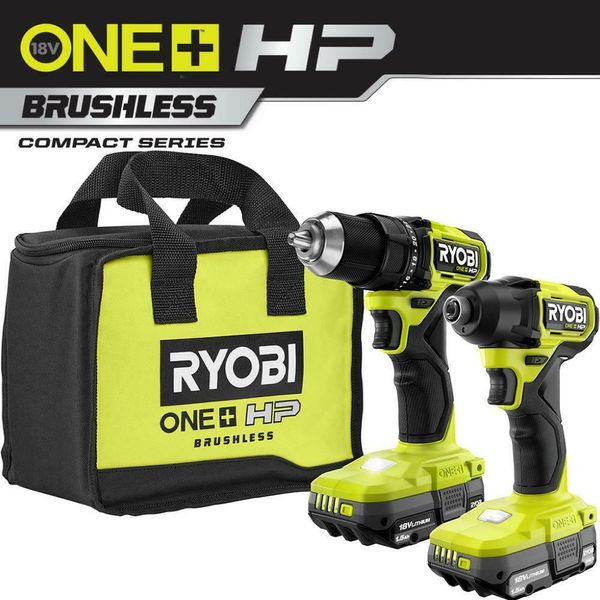 

ryobi drill and impact driver 18-volt brushless cordless battery charger bag