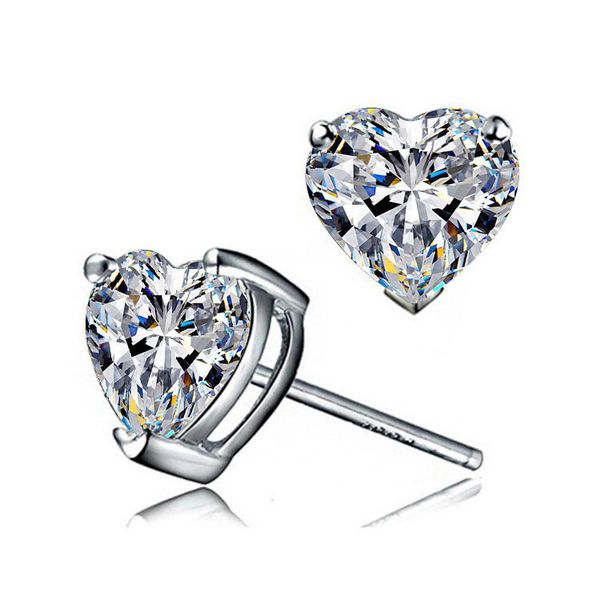 

heart shaped diamond earrings popular fashion jewelry love fashion earrings love crystal, Golden;silver