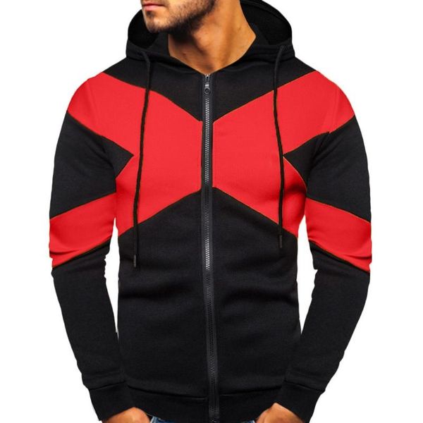

men's jackets winter autumn jacket men casual patchwork zipper long-sleeved hooded sweater coat loose hoodies parka, Black;brown