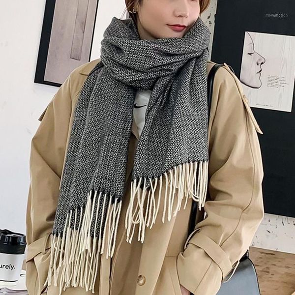 

winter scarf for women warm thicker cashmere-like blanket large shawls handfeeling lady's wraps new plaid hijab scarf wholesale1, Blue;gray