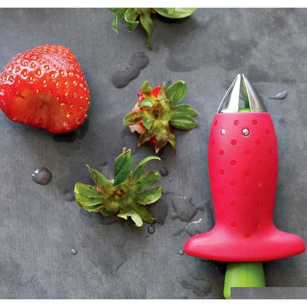 

kitchen accessories red strawberry huller strawberry leaf remover tool tomato stalks fruit knife s jlltjp dh_garden